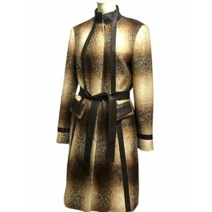 LAFAYETTE 148 Alpaca, Wool & Leather Overcoat
